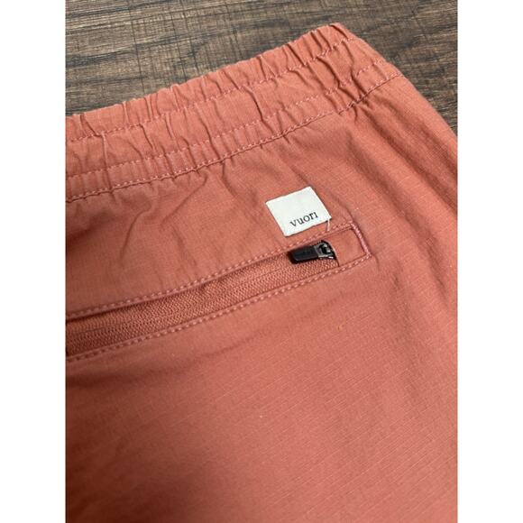 Vuori Ripstop Shorts Womens Medium Raw Hem Stretch Pockets Drawstring Coral - Picture 5 of 7